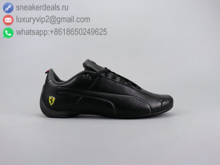 Puma SF Future Cat ULtra Ferrari Men Low Racing Leather Shoes All Black Size 38-45